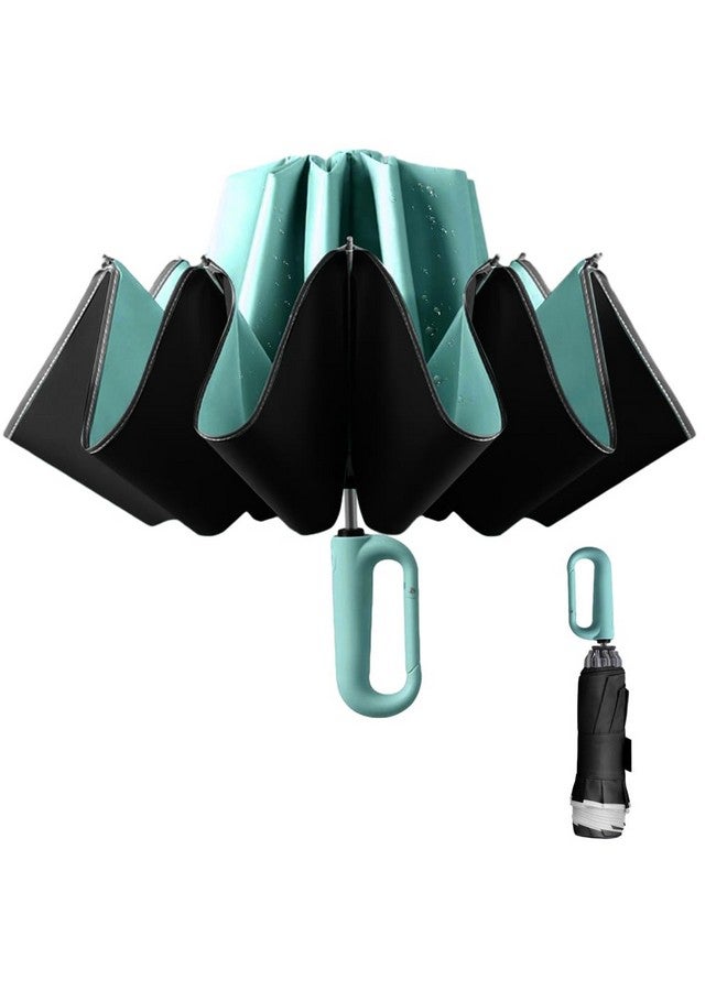  بالي مظلة PALAY® كبيرة للرجال والنساء بحزام عاكس، مظلة سفر قابلة للطي مقاومة للرياح تفتح وتغلق تلقائيًا، مقاس 50 بوصة، معززة بـ 10 ضلوع مزدوجة، مظلة حماية من الأشعة فوق البنفسجية 99 مع تصميم مقبض كارابينر - Image 1