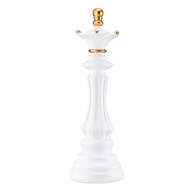 Navaris Navaris Chess Statue Decor Piece  145 Tall Decorative Resin Sculpture  Large Game Figure Decoration Ornament for Home Office Study  White Queen 