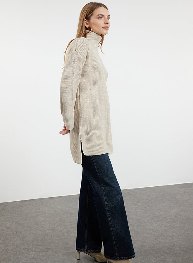 trendyol Stone Turtleneck Knitwear Sweater TWOAW25KZ00131 - Image 2