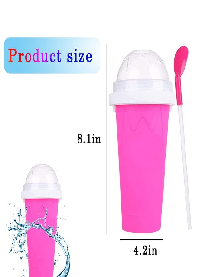 Jufay Slushy Maker Cup, Frozen Magic Squeeze Smoothies Cup, DIY Homemade Smoothie Cups Ice Cream Maker for Children and Family Pink - Image 2
