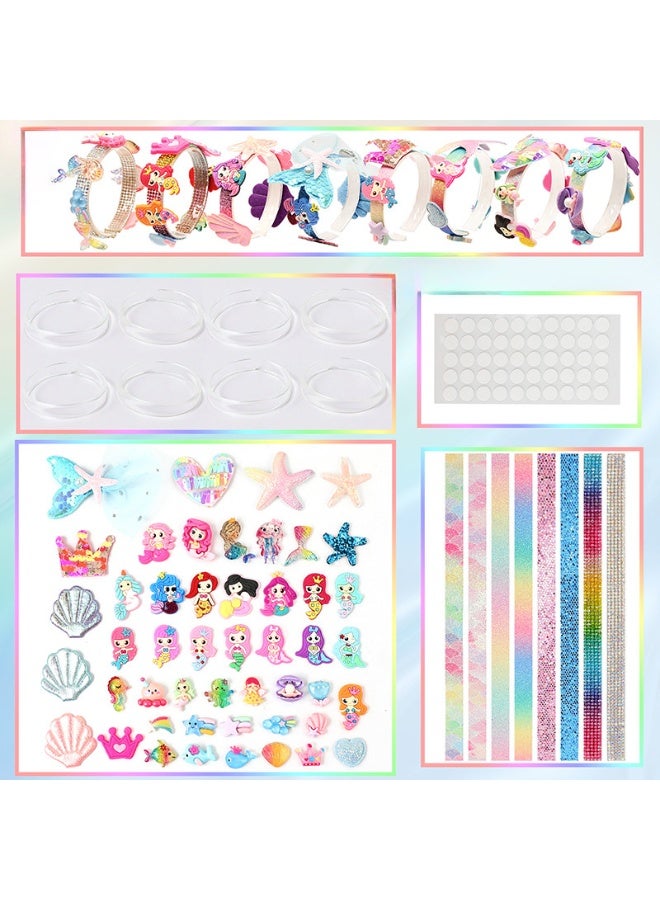 Capstro Glitter Bracelet Kit Mermaid Edition – 8 DIY Mermaid Bracelets with Seashell Charms, Starfish, Pearls, Glitter Beads & Ocean-Themed Accessories – Arts & Crafts Jewelry Gift for Girls Age 5+ - Image 3