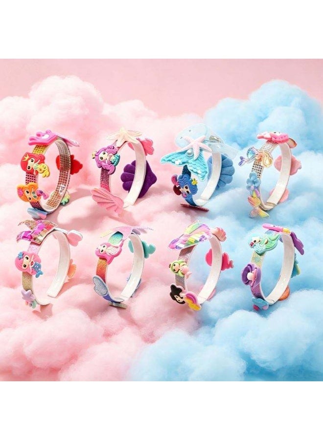 Capstro Glitter Bracelet Kit Mermaid Edition – 8 DIY Mermaid Bracelets with Seashell Charms, Starfish, Pearls, Glitter Beads & Ocean-Themed Accessories – Arts & Crafts Jewelry Gift for Girls Age 5+ - Image 5