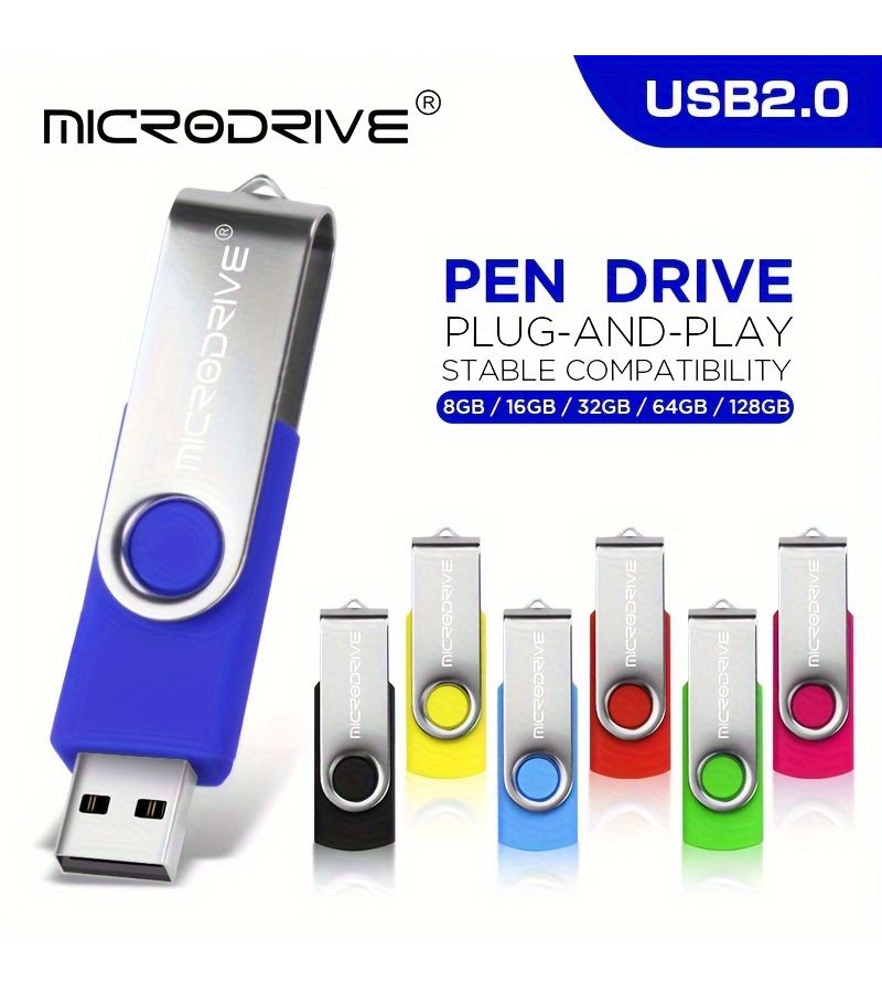 أصفر 16 جيجابايت USB 2.0 فلاشة دوارة قابلة للدوران عصا ذاكرة قلم - Image 1
