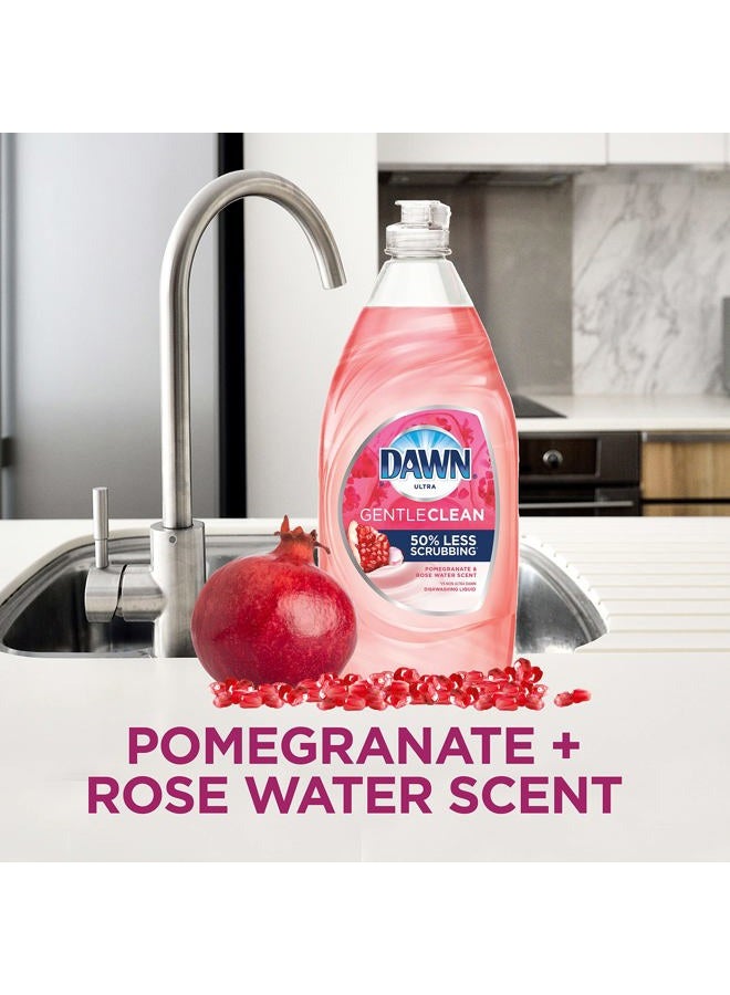 Dawn Ultra Gentle Clean Dishwashing Liquid Dish Soap, Pomegranate & Rose Water Scent, 24 fl oz (Packaging May Vary) - Image 4