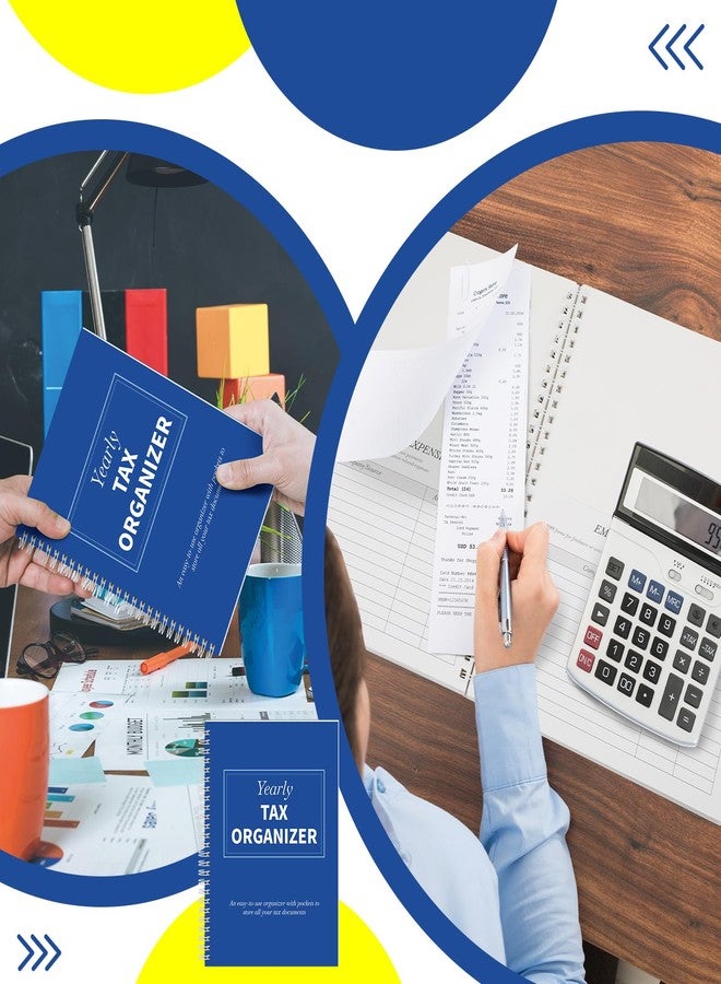 Faccito 2 Pack Yearly Tax Organizer 13" x 9.7" Tax Record Organizer with 12 Pockets Spiral Bound Income Folders Monthly Bill Receipt for Home Office Taxes - Image 4