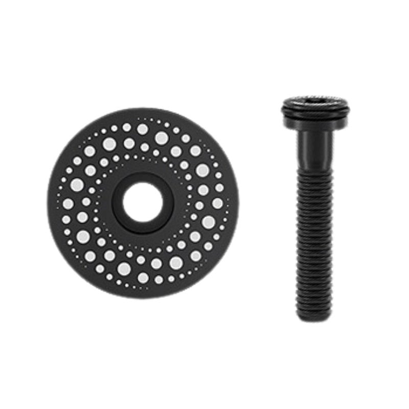 Generic Juscycling Titanium Alloy Bike Headset Top Cap, Stem Cover with Bolt for MTB Mountain Road Bike, 1-1/8 inch (Black(Galaxy)) - Image 1