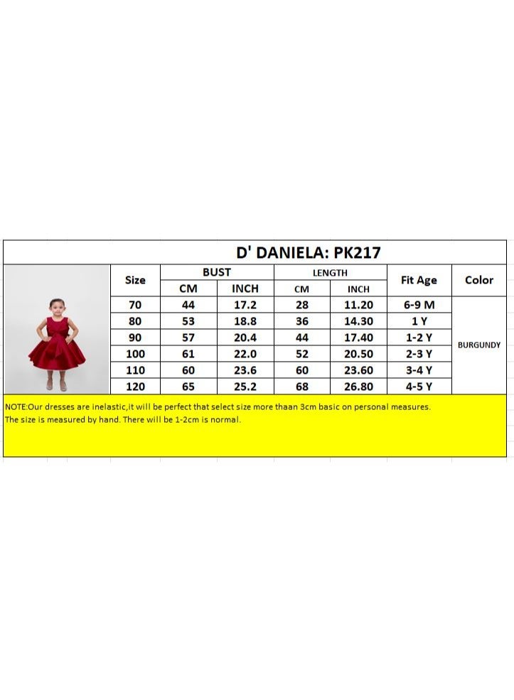 D'Daniela D' Daniela - Fluffy Party Dress with the Bowl in front for Girls - Burgundy - Image 4