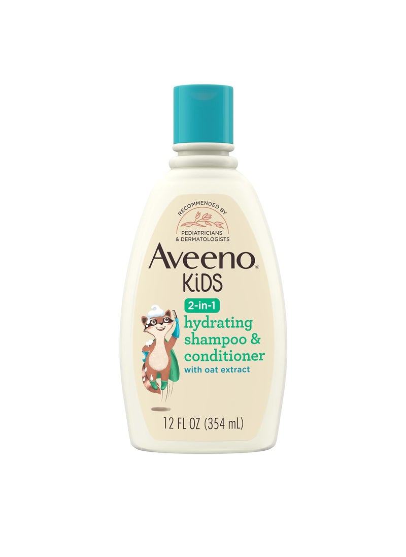 Aveeno Baby Aveeno Kids 2in1 Hydrating Shampoo  Conditioner Gently Cleanses Conditions  Detangles Kids Hair Formulated With Oat Extract For Sensitive Skin  Scalp Hypoallergenic 12 fl oz 