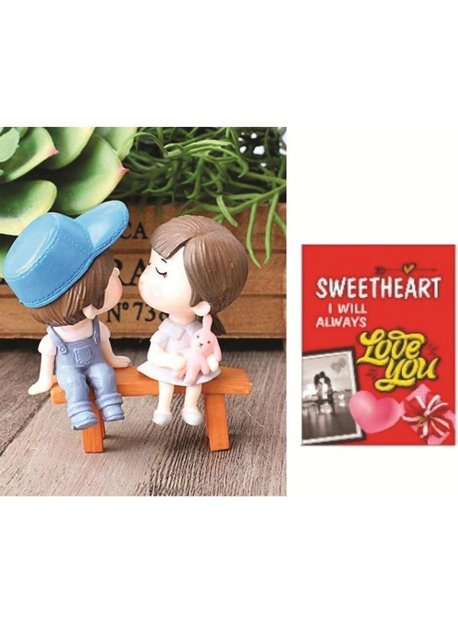 Chocozone Kissing Couple on Bench Resin Showpiece Couple Miniatures Romantic Gifts for Boyfriend, Multicolor - Image 4