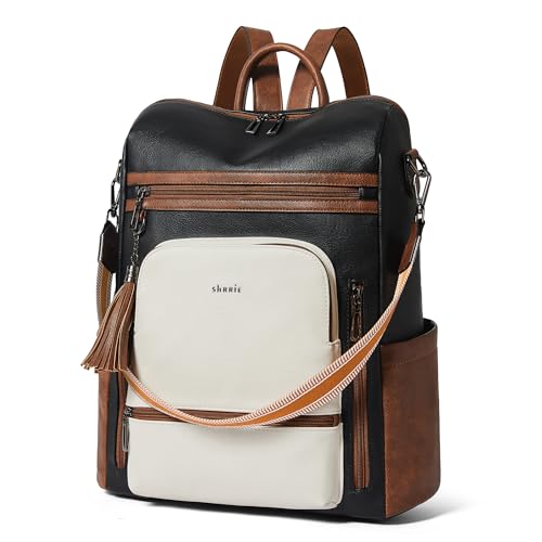 Shrrie Vegan Leather Laptop Backpack for Women 15.6 inch Work Backpack Fashion Travel Backpack Purse for Business College - Image 1