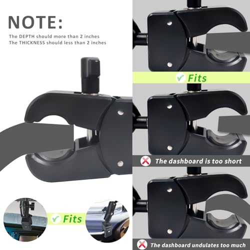 HYS Heavy-Duty Aluminum Alloy 360° Adjustable Swivel Clamp Mount for Handheld CB Radio & Hand Mic Holder - Universal Bracket for Boats, Cars, Trucks, ATVs, Two-Way Radios, Walkie Talkies Accessories - Image 3