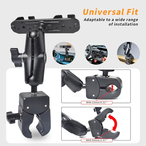 HYS Heavy-Duty Aluminum Alloy 360° Adjustable Swivel Clamp Mount for Handheld CB Radio & Hand Mic Holder - Universal Bracket for Boats, Cars, Trucks, ATVs, Two-Way Radios, Walkie Talkies Accessories - Image 4