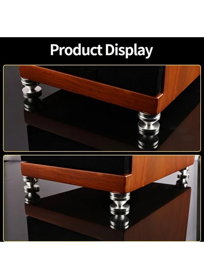 4Pcs Silvery Aluminum Alloy Speaker Shock Absorption Foot Pads For HIFI Audio Equipment - Image 5