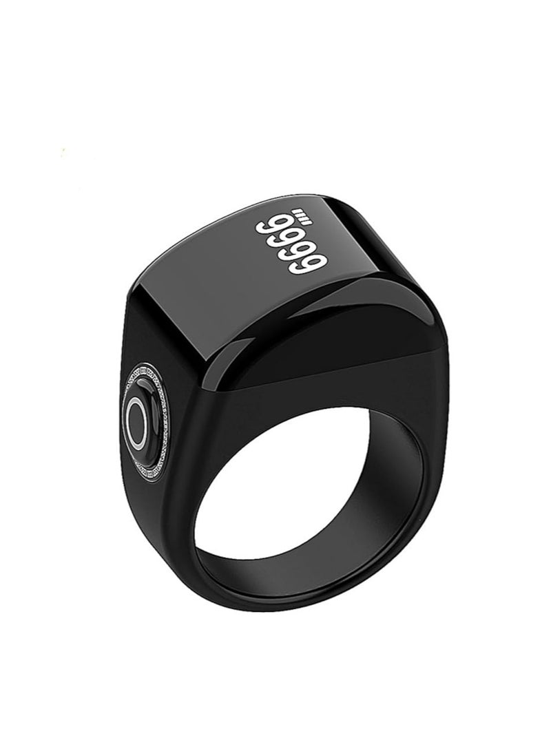 حلقة تسبيح ذكية للمسلمين بتقنية OLED، مزودة بقاعدة شحن، تعمل كعدّاد للأصابع ومنبه إلكتروني للذكر، تحتوي على خمس تذكيرات بأوقات الصلاة، بحجم 22 مم. هذه الحلقة مصممة لمساعدة المسلمين في تتبع ذكرهم وأو - Image 1