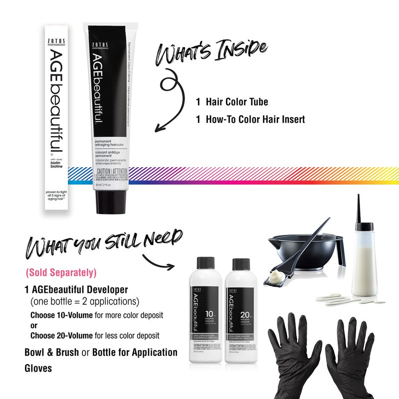 AGE beautiful Permanent Hair Color Dye Liqui Creme | 100% Gray Coverage | Anti-Aging Haircolor | Biotin for Thicker, Fuller Hair | Professional Salon Coloring | Topcoat Toner Pearl Blonde - Image 5