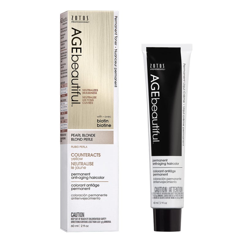 AGE beautiful Permanent Hair Color Dye Liqui Creme | 100% Gray Coverage | Anti-Aging Haircolor | Biotin for Thicker, Fuller Hair | Professional Salon Coloring | Topcoat Toner Pearl Blonde - Image 1