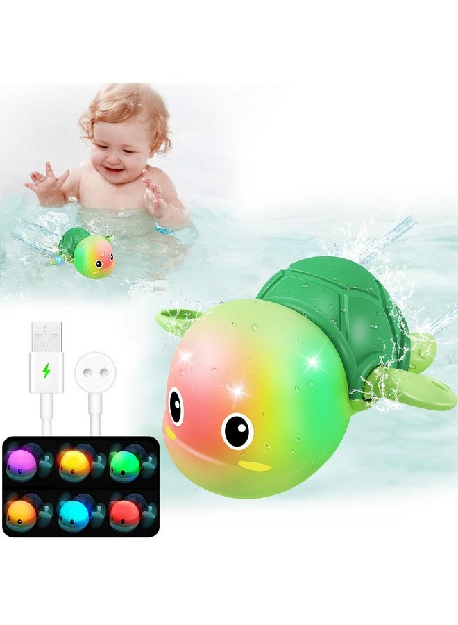 Gigilli Rechargeable Swimming Turtle Bath Toys, Baby Bath Toys for Kids Ages 1-3 2-4, Light Up Bathtub Pool Water Toys, Comes with Batteries, Toddlers Baby Shower Birthday Gifts - Image 1