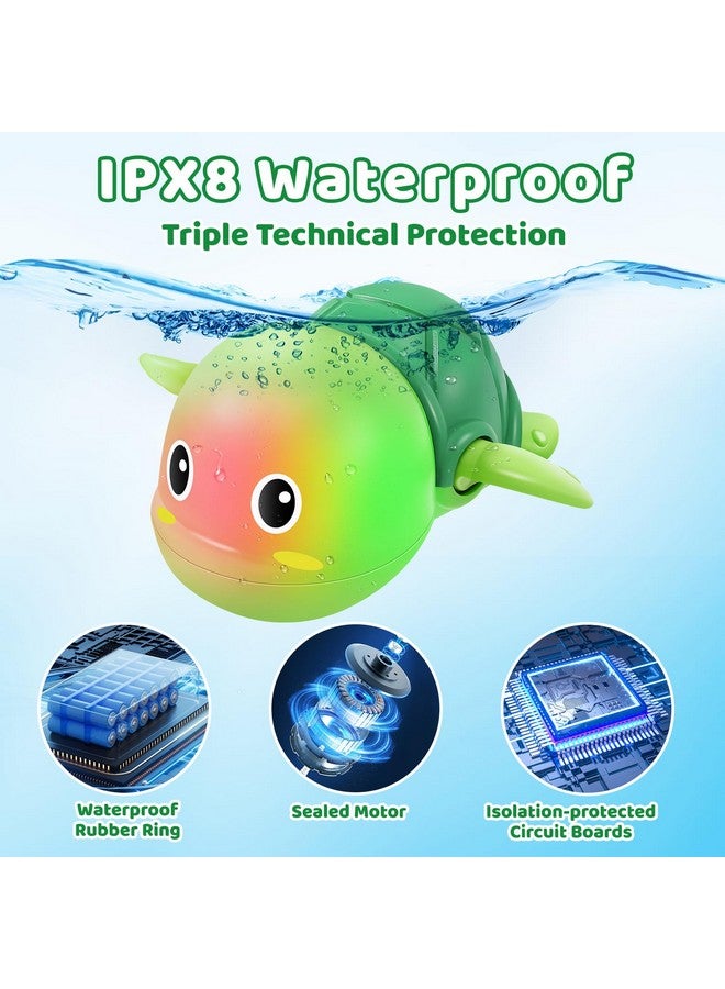 Gigilli Rechargeable Swimming Turtle Bath Toys, Baby Bath Toys for Kids Ages 1-3 2-4, Light Up Bathtub Pool Water Toys, Comes with Batteries, Toddlers Baby Shower Birthday Gifts - Image 5
