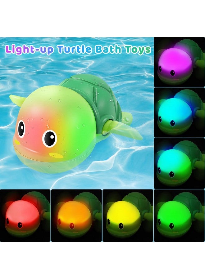 Gigilli Rechargeable Swimming Turtle Bath Toys, Baby Bath Toys for Kids Ages 1-3 2-4, Light Up Bathtub Pool Water Toys, Comes with Batteries, Toddlers Baby Shower Birthday Gifts - Image 3