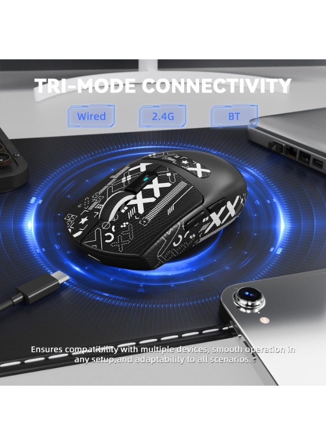 Attack Shark G3PRO Wireless Gaming Mouse with RGB Charging Dock,2.4G/USB-C Wired/BT PAW3311 Optical Sensor 1K Polling Rate Adjustable 25K DPI,500mAh Battery Ultra Lightweight 59g Mice - Image 3