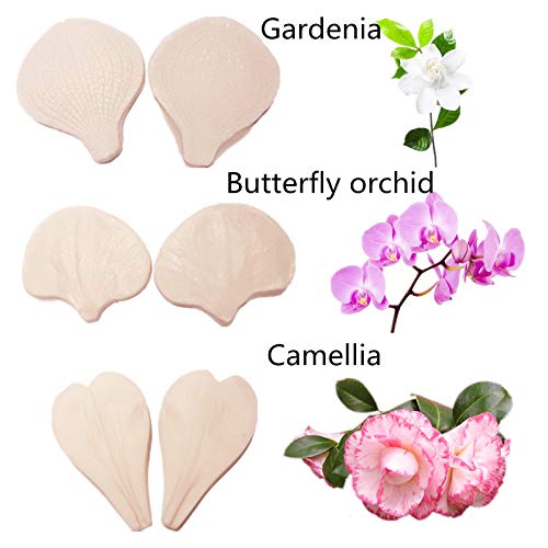 kulepin 12set Gumpaste Flower Molds,Fondant Flower Tools, Silicone Veining Molds,Sugar Paste Making Tools for Fondant Chocolate Soap Polymer Clay Cake Decorating - Image 4