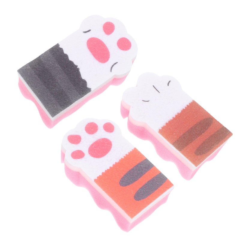 Thickened Cat Paw Dish Sponge 3 Pack Non Scratch Kitchen Cleaning Tool Random Color - Image 2