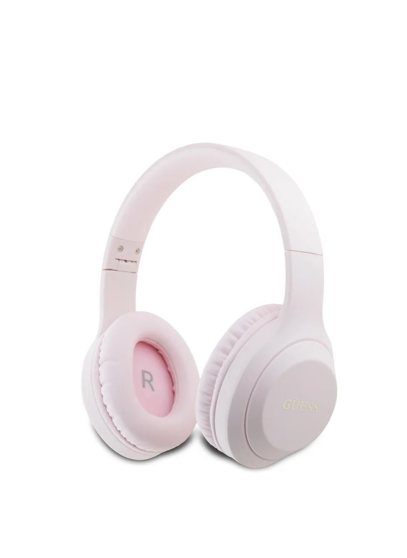 GUESS Wireless Headphone with Classic Printed Logo / Powerful Bass Balanced Treble / High Quality Comfort Cushion / Voice Assistant Hands Free Calling / USB Type-C Connecting - Pink