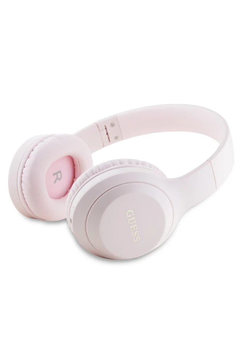 GUESS Wireless Headphone with Classic Printed Logo / Powerful Bass Balanced Treble / High Quality Comfort Cushion / Voice Assistant Hands Free Calling / USB Type-C Connecting - Pink