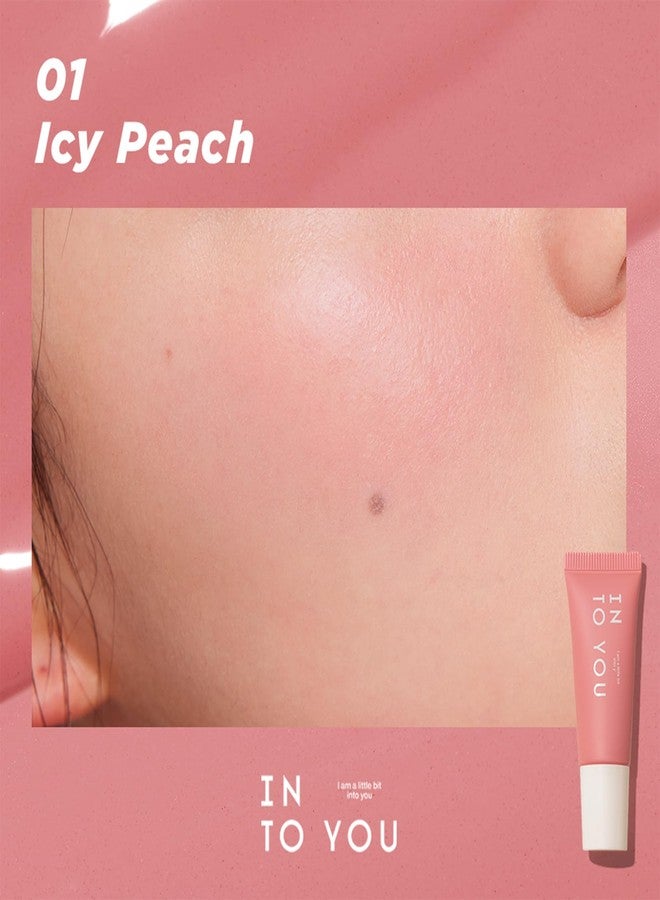 INTO YOU Liquid Blush for Cheeks, Water Sense Evolves into Soft Fog Powder Blush Matte and Natural finish, Light and Comfortable Creamy to Hold Makeup, Icy Peach(A01) - Image 3