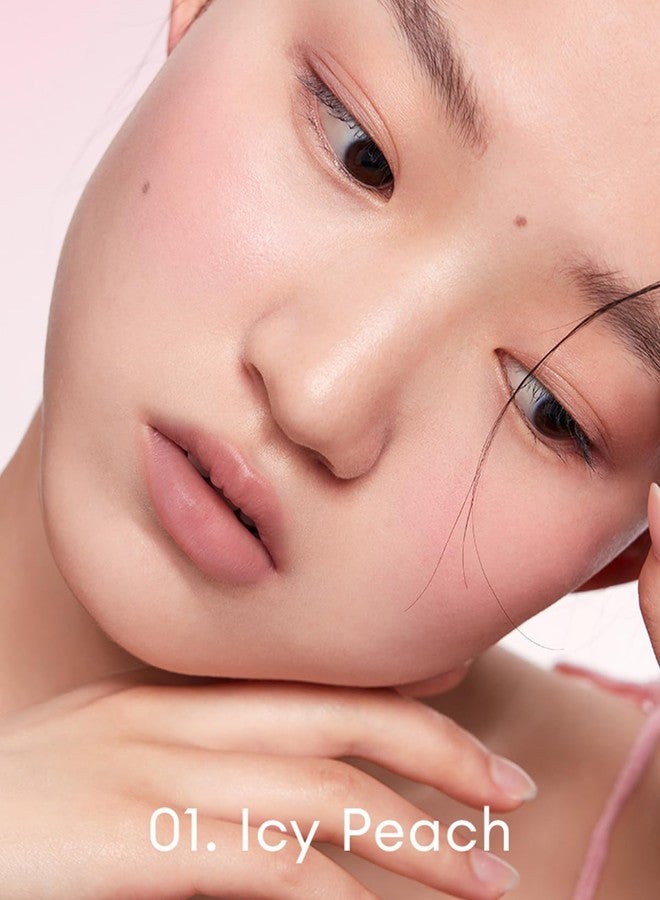 INTO YOU Liquid Blush for Cheeks, Water Sense Evolves into Soft Fog Powder Blush Matte and Natural finish, Light and Comfortable Creamy to Hold Makeup, Icy Peach(A01) - Image 2