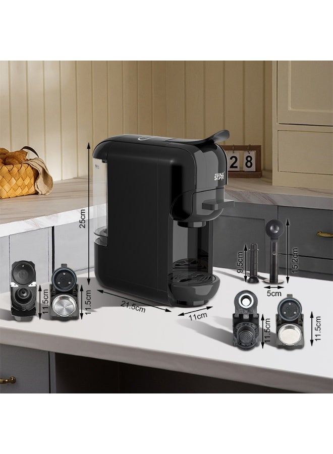 Winning Star Espresso Coffee Machine, 600 ml, Capsule, Multi-Function, 1450 W, Black, ST-9705 - Image 5