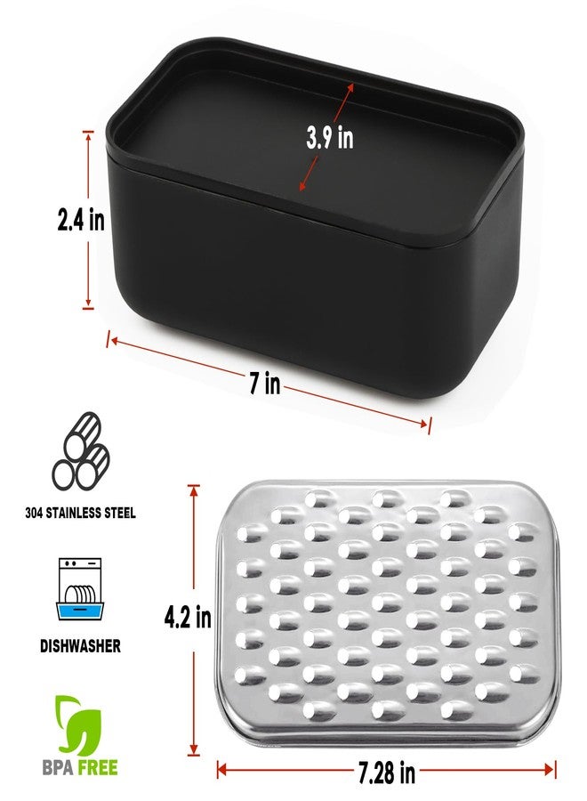KEISSCO Cheese Grater Citrus Lemon Zester with Food Storage Container & Lid - Perfect For Hard Parmesan Or Soft Cheddar Cheeses, Ginger, Vegetables, Butter, Chocolate & Nutmeg, Black - Image 2