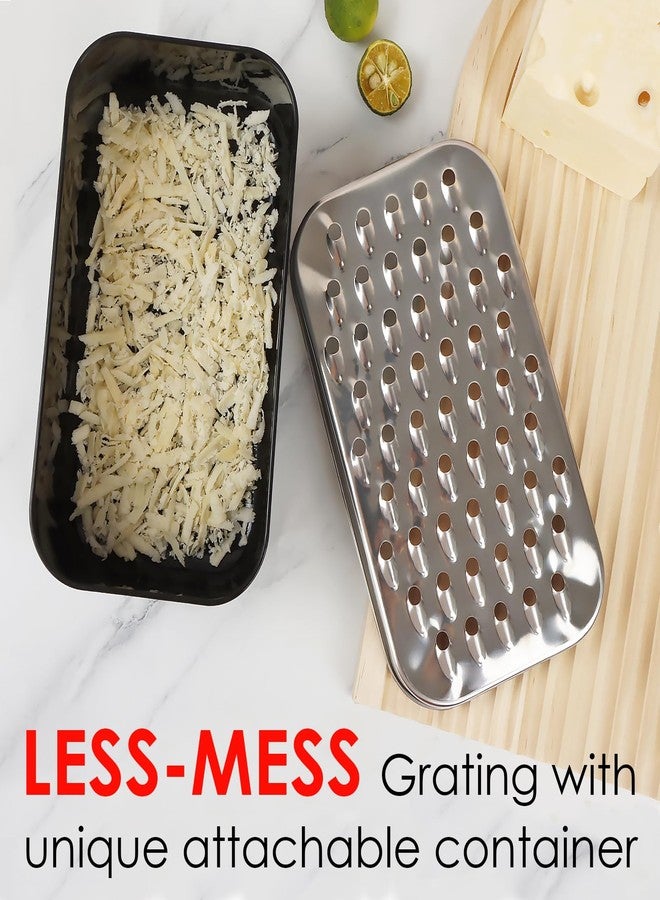 KEISSCO Cheese Grater Citrus Lemon Zester with Food Storage Container & Lid - Perfect For Hard Parmesan Or Soft Cheddar Cheeses, Ginger, Vegetables, Butter, Chocolate & Nutmeg, Black - Image 4