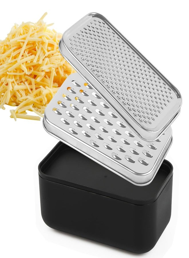 KEISSCO Cheese Grater Citrus Lemon Zester with Food Storage Container & Lid - Perfect For Hard Parmesan Or Soft Cheddar Cheeses, Ginger, Vegetables, Butter, Chocolate & Nutmeg, Black - Image 1