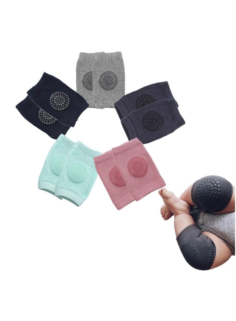 5 Pairs Baby Crawling Anti Slip Knee Pads,Baby Knee Protectors Toddlers Leg Warmers - Image 1