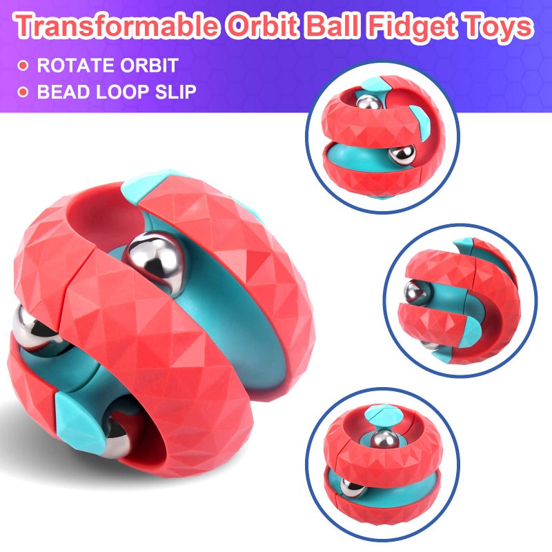ONCOFAN 8 Pack Orbit Ball Toy, Fidget Cubes Top Spinning Toy, Great Party Favor Gifts & Creative Decompress Toys, Puzzle Track Games for Kids Children Adults - Image 2