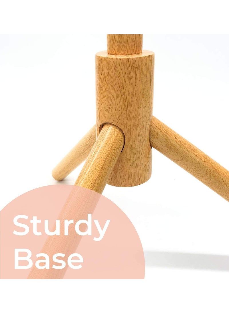 GRACIOUS MART GRACIOUS MART Coat Rack Freestanding Coat and Hooks Sturdy Coat Rack Stand for ClothesBagsHats Easy Assemble Save Space for EntrywayBedroomOfficeNarrow PlaceNatural 922 BEIGE  - Image 5