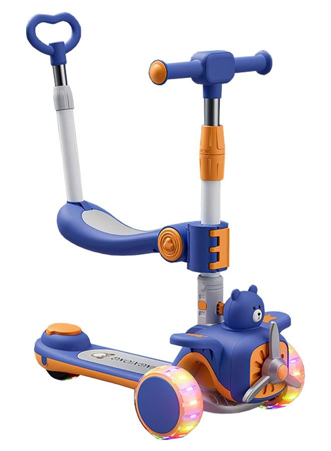 ZCM-HAPPY 3-in-1 Foldable Children's 3-Wheel Scooter, LED Wheel Scooter, Slideable, Rideable - Image 1