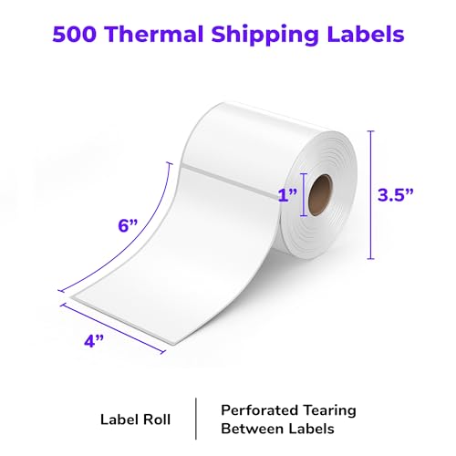 Rollo Direct Thermal Shipping Labels - 500 4x6 Thermal Label Roll - Perforated and Strong Adhesive (Commercial Grade) - Image 2