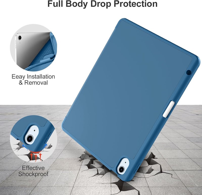 Akkerds Compatible with iPad Air 11 Inch Case 7th/6th Generation (M3/M2) 2025/2024, for iPad Air 5th/4th Generation Case 10.9 Inch 2022/2020 with Pencil Holder[Auto Sleep/Wake], Bluemist - Image 4