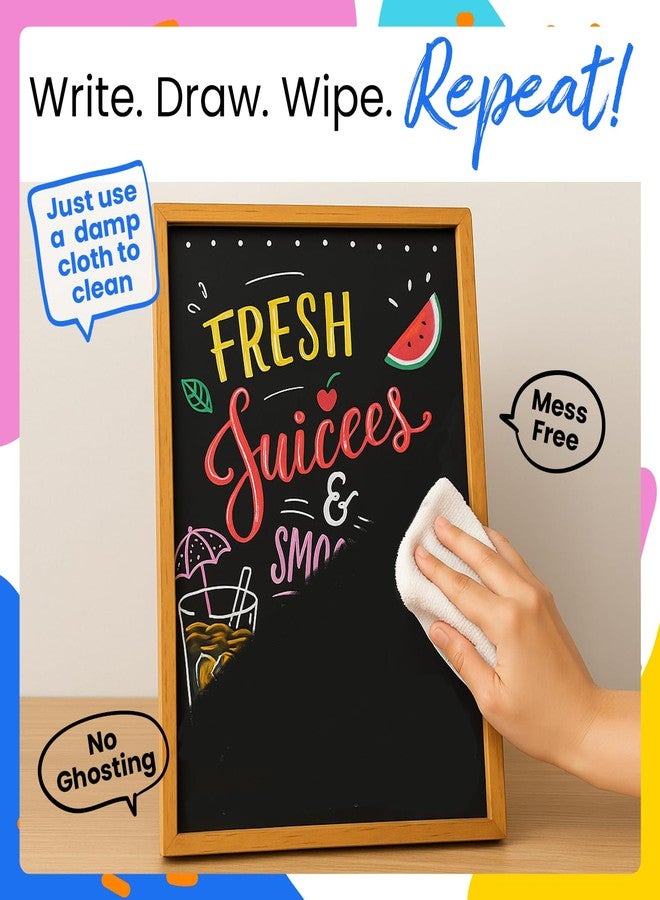 Funcils Dual Tip Liquid Chalk Markers for Blackboard (10 Pack, 1mm+5mm Fine, Bold) - Dry Erase Marker Pens for Chalkboards Signs, Car Windows, Glass, Mirrors - Erasable Chalkboard Markers - Image 3