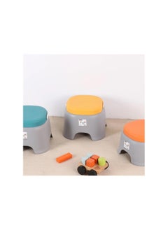 VIO Children Portable Plastic Stool Non Slip Stackable Durable Stool for Kindergarten Pre School Children Plastic Lightweight Easy Carry Stool with Handle in Vibrant Colors Yellow Small  - Image 4