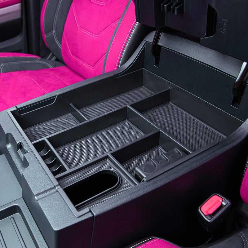 JKCOVER Compatible with Center Console Organizer Tray Toyota Tundra 2014 2015 2016 2017 2018 2019 2020 2021 Tundra AccessoriesInsert ABS Black Materials Armrest Box Secondary Storage