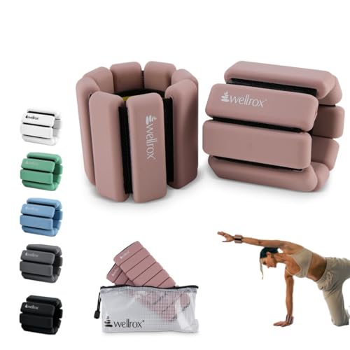 Wellrox Weighted Bangles – Adjustable Ankle and Wrist Weights for Women & Men – Set of Ankle Weights 2 lbs (1 lb Each Wrist Weight) | Weighted Arm Bands for Pilates, Yoga, Running & Walking (Rose) - Image 1