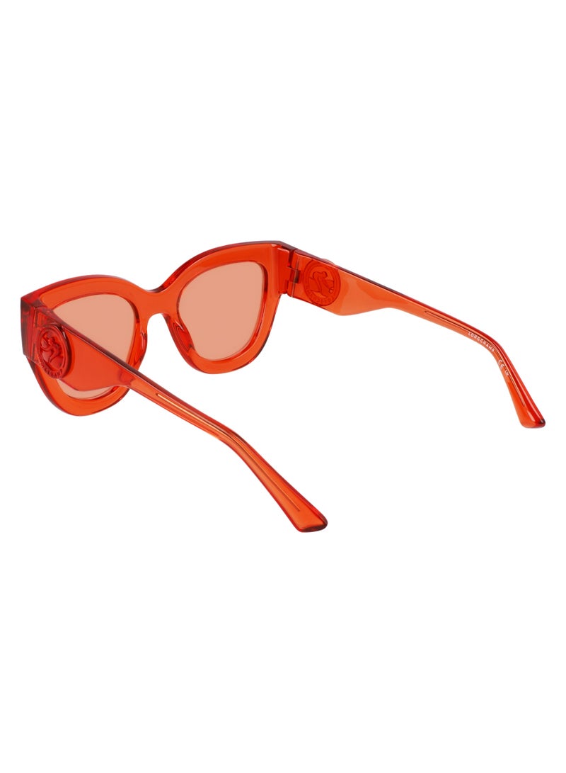 Longchamp Women's UV Protection Cat Eye Shape  Sunglasses LO744S-842-5221 - Lens Size: 52 - Orange - Image 5