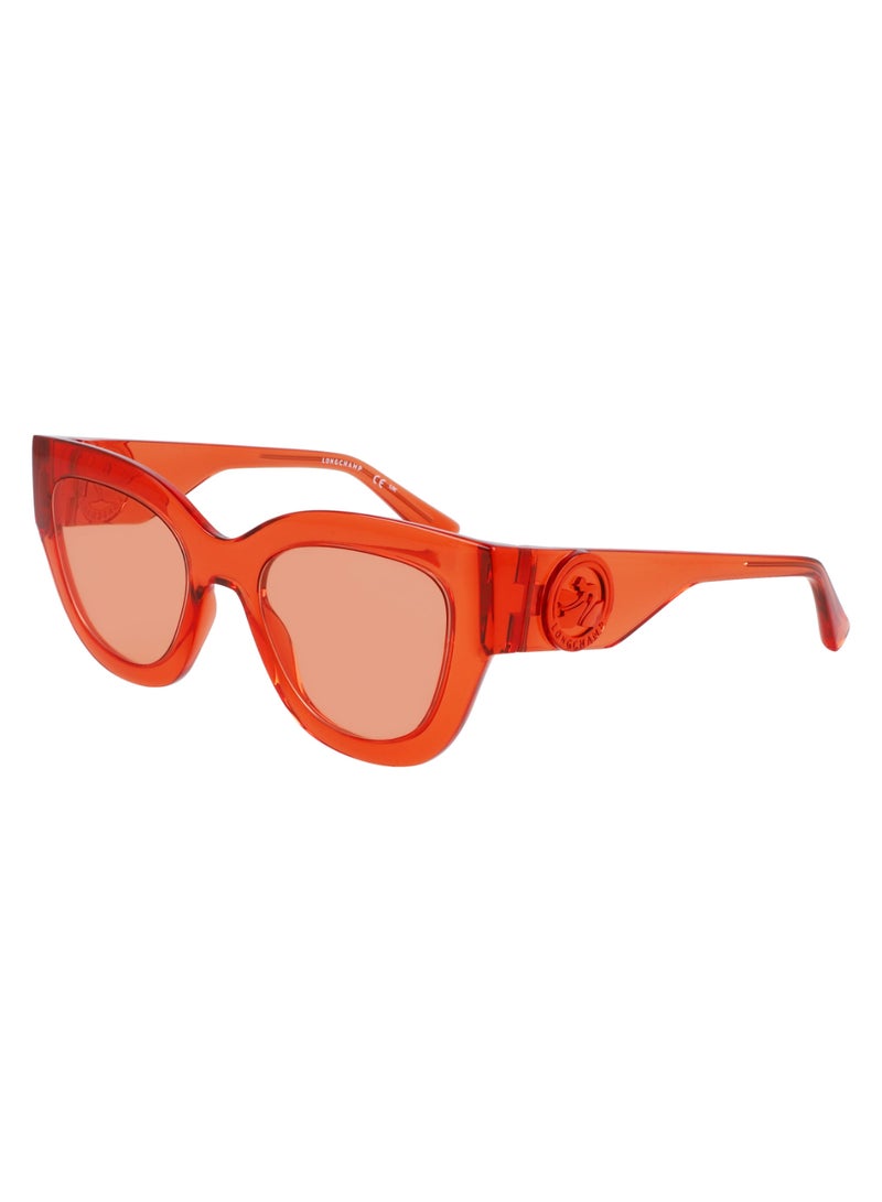 Longchamp Women's UV Protection Cat Eye Shape  Sunglasses LO744S-842-5221 - Lens Size: 52 - Orange - Image 2