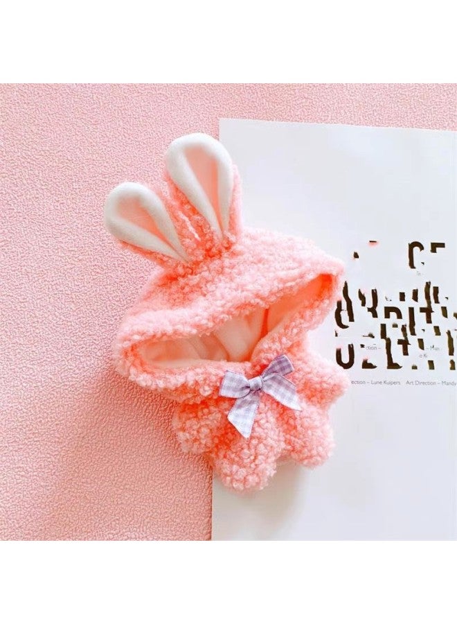 Baby Clothes 10cm Cotton Doll Starfish Normal Body Clothes Rabbit Bear Dinosaur Elk Jumpsuit Dress Up Suit-Specifications:10cm-Color:Pink Rabbit Bow Down Jumpsuit - Image 1