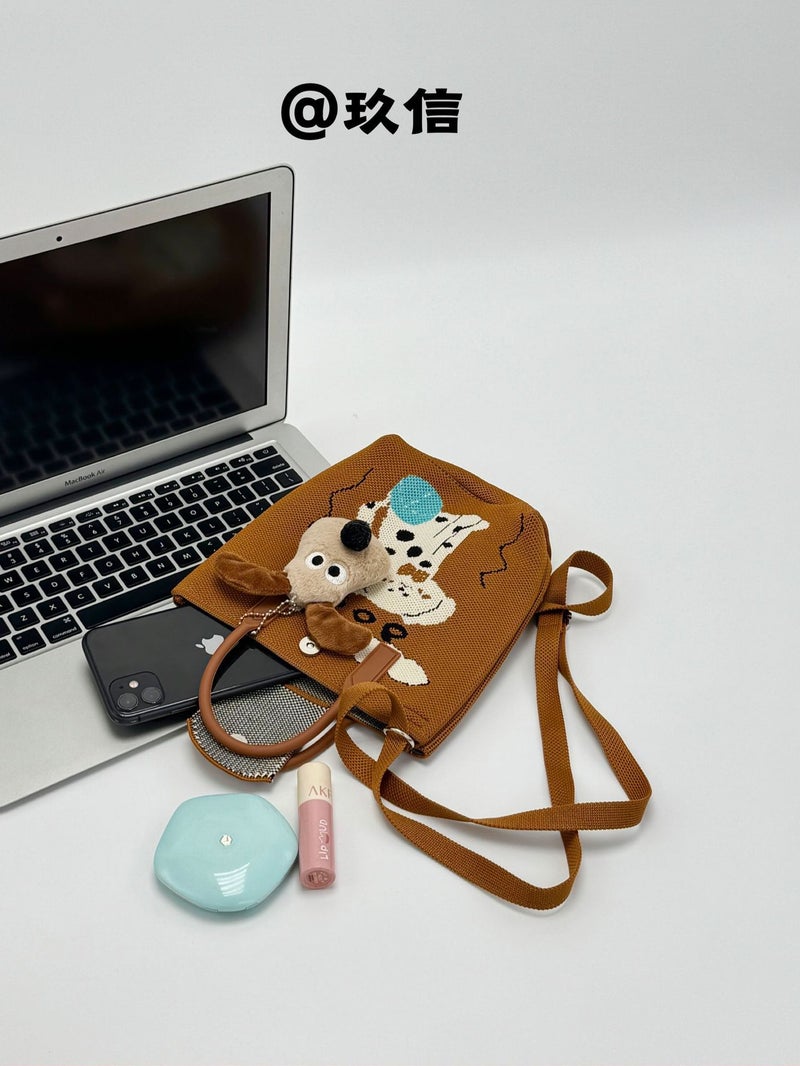 High-End Ins Internet-Famous Knitted Handbag Mobile Phone Bag Personalized Fashion Clutch Bag Women'S Niche All-Match Dumpling Bag - Image 5