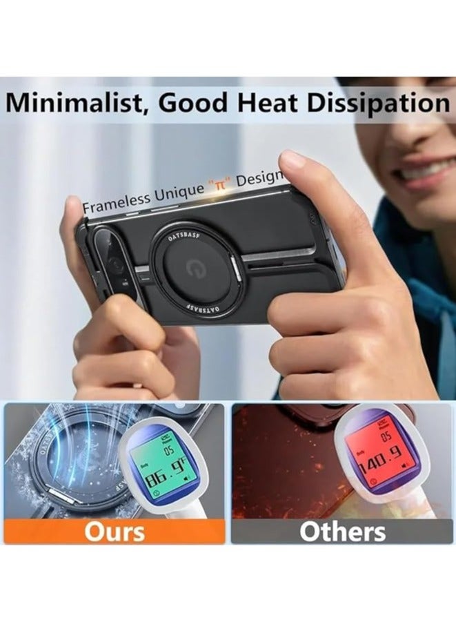 غلاف حامي متوافق مع Google Pixel 9 Pro XL، يشمل قاعدة دعم قابلة للدوران 360 درجة ومغناطيسية، غلاف هاتف أنيق بتصميمMinimalist لـ Pixel 9 Pro XL، بإطار معدني بدون حواف. - Image 2