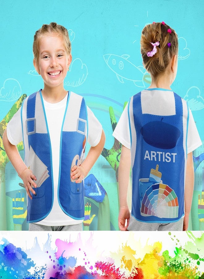Threan 10 Pcs Kids Dress Up Vest Children Role Play Vest Career Costume for Dramatic Pretend Play Party Supplies, 17 x 13.8 Inches(Cool Style) - Image 4